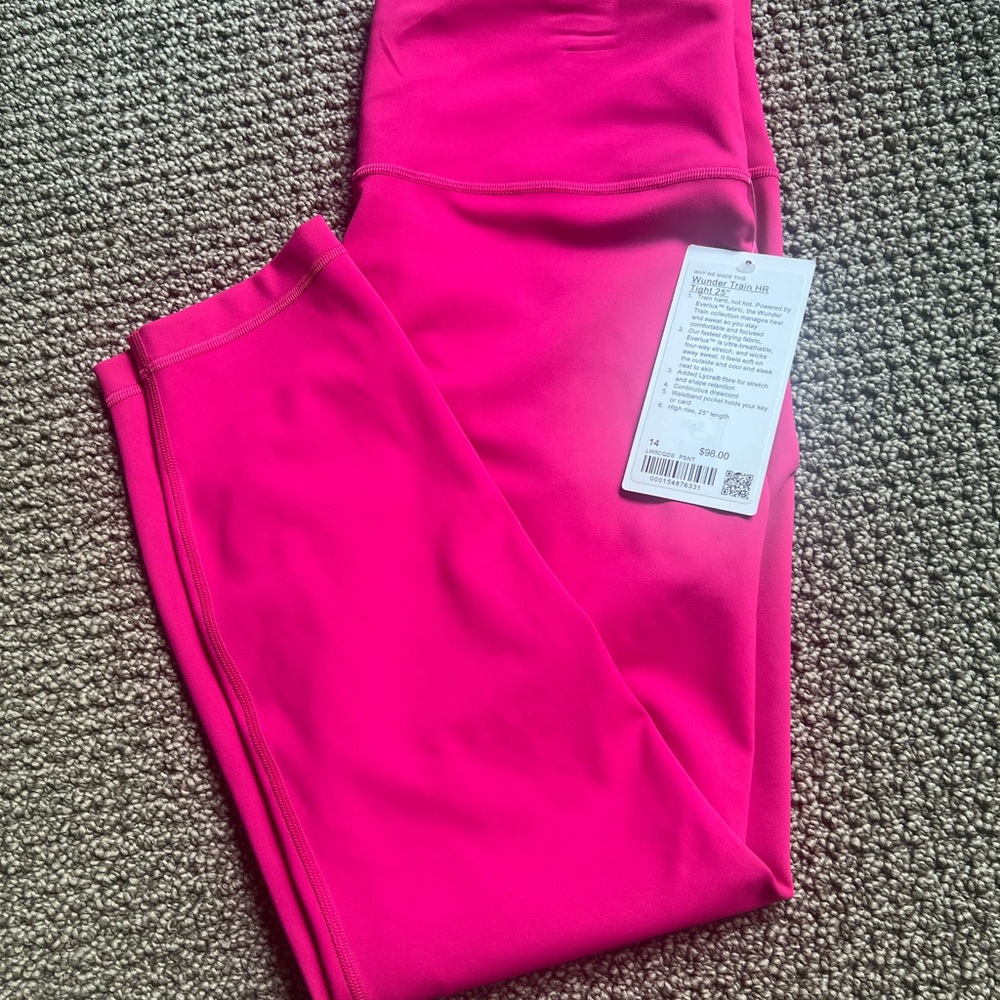 Lululemon Wunder Train HR Tight 25" in Passion Fruit